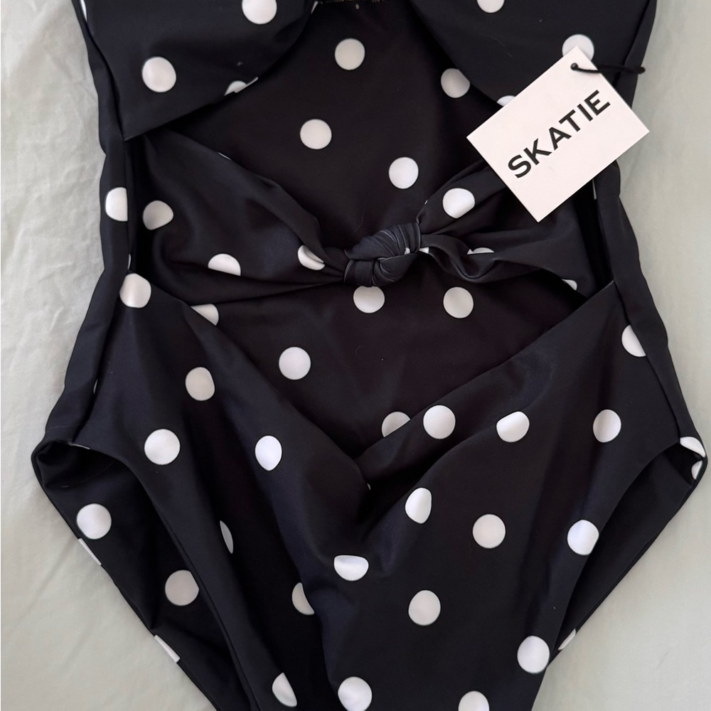 Skatie Black and White Polka Dot One Piece Swimsuit